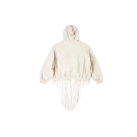 XXXL Mikina s nášivkami a kapucí, oversized „Ecru“ 720406TNVD99784
