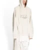 XXXL Mikina s nášivkami a kapucí, oversized „Ecru“ 720406TNVD99784