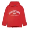 Zkrácená mikina s kapucí Balenciaga „Cardi Red“ 670946-TLVJ3-6441
