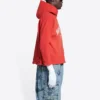 Zkrácená mikina s kapucí Balenciaga „Cardi Red“ 670946-TLVJ3-6441